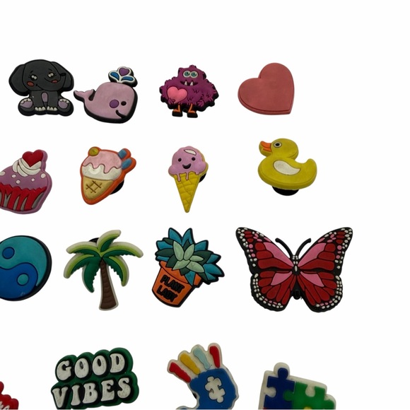 Large Jibbitz Charm Lot Crocs Shoe Charms Rainbow Food Animals Good Vibes - Picture 11 of 16